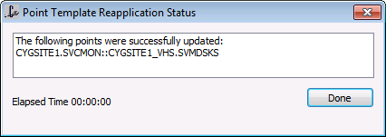 Point Template Reapplication Status